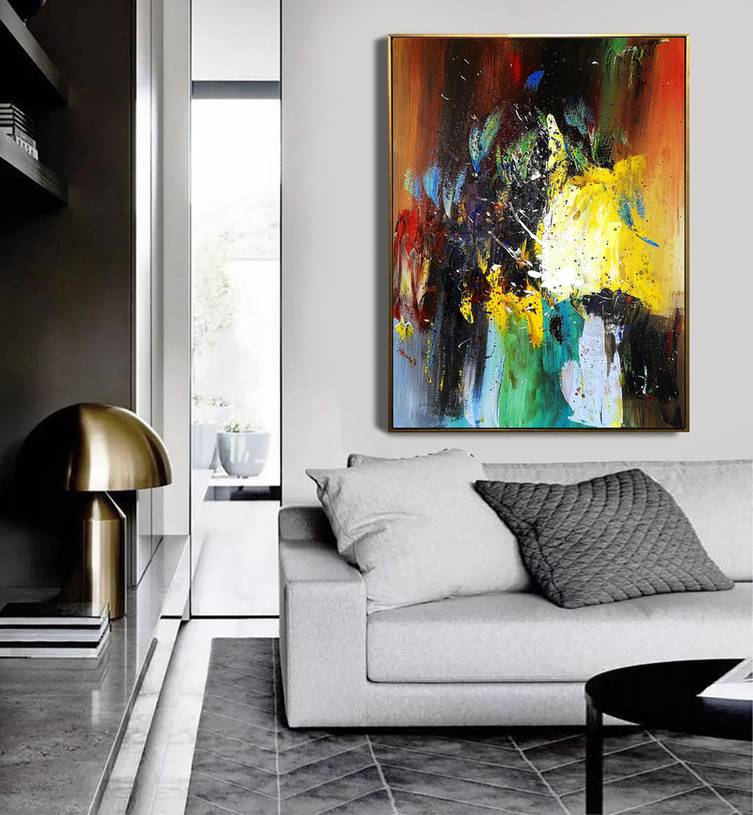 Brown Knife Abstract Canvas Artwork 2TAVK wall art